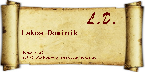 Lakos Dominik névjegykártya